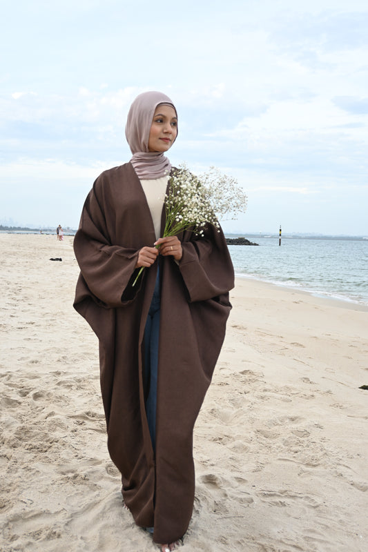 Marwa Open Linen Abaya