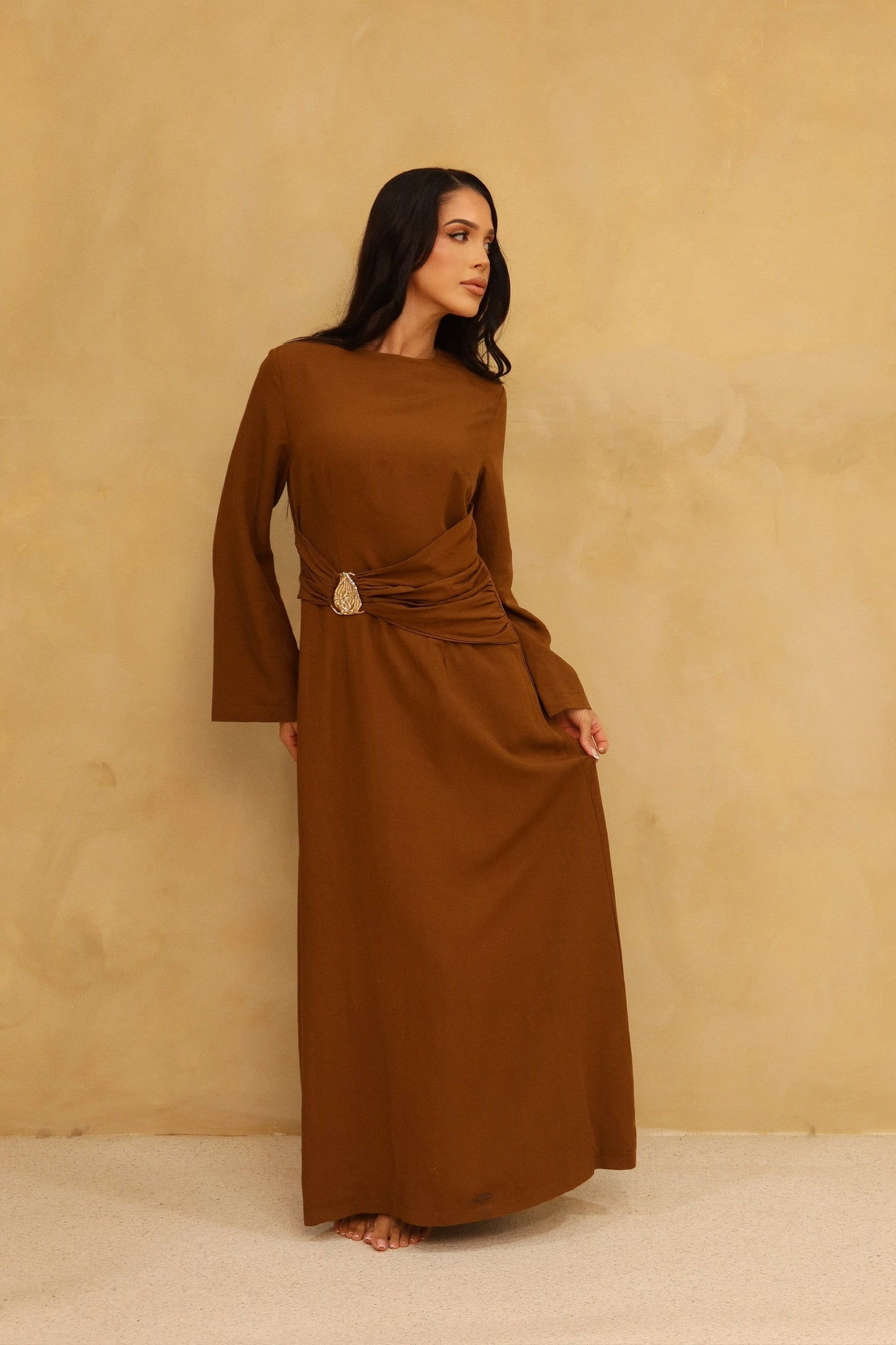 AMIRA DRESS - CHOCOLATE
